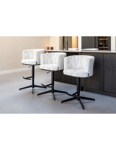 Sgabello da bar beige Graffic girevole CHEYENNE
