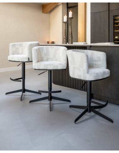 Sgabello da bar beige Graffic girevole CHEYENNE