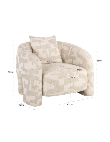 Poltrona lounge beige Graffic TUSCANY | Loft Attitude