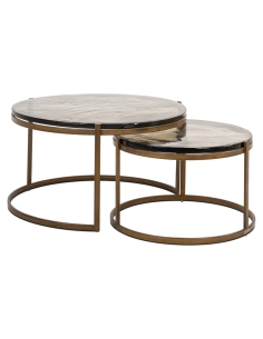 Lot de 2 Tables Basses doré CLEO | Déco Loft Attitude