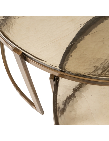 Set aus 2 goldenen Couchtischen CLEO | Deko Loft Attitude