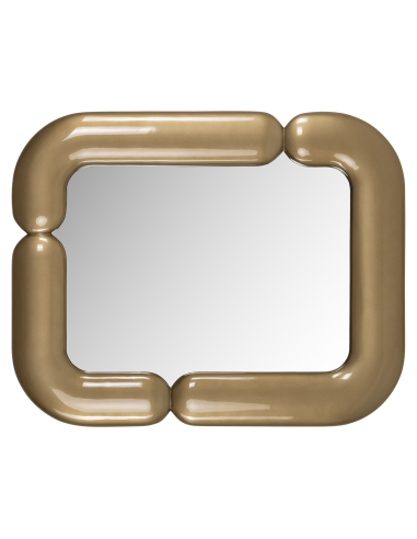 Wandspiegel mit glänzend goldfarbenem Rohrrahmen AUBRY