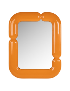 Wandspiegel mit glänzend orangefarbenem Rohrrahmen AYLA