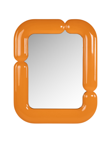 Miroir mural cadre tubulaire orange brillant AYLA