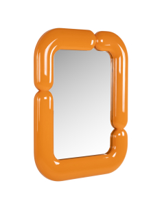 Wandspiegel mit glänzend orangefarbenem Rohrrahmen AYLA 2
