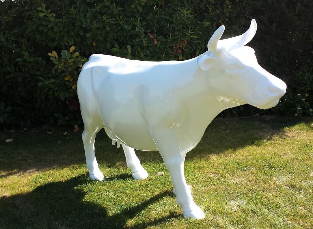 Statue vache blanche grandeur nature By-Rod