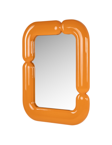 Specchio da parete con cornice tubolare arancione lucido AYLA