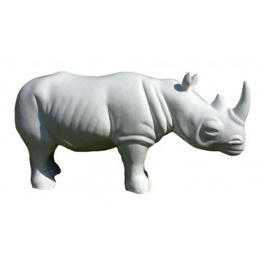 Rhinoceros Statue White Grand Model
