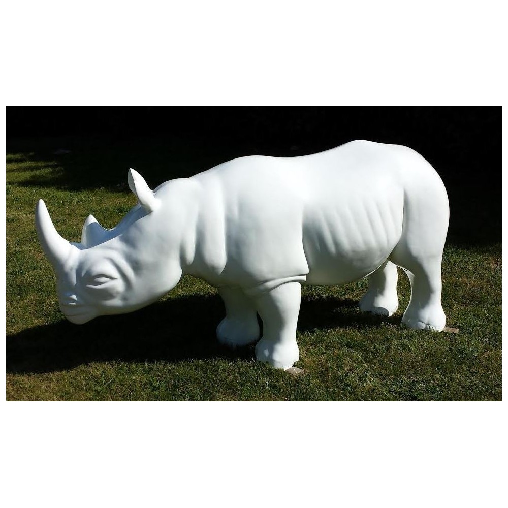 Estatua rinocerontes blanco modelo grande