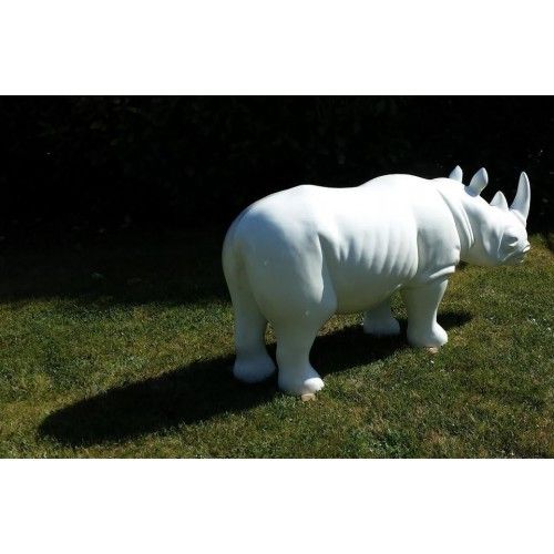 Estátua de rinoceronte branco grande modelo