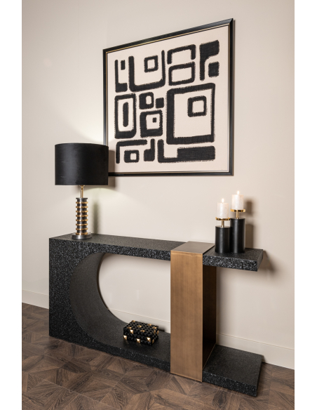Black/Gold BAZEL Console Table | Designer Furniture Loft Attitude
