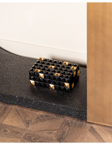 Console noir/doré BAZEL | Mobilier Design Loft Attitude