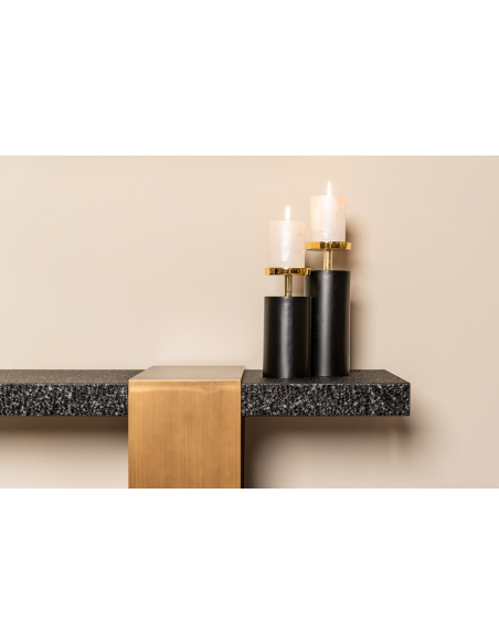 Console noir/doré BAZEL | Mobilier Design Loft Attitude