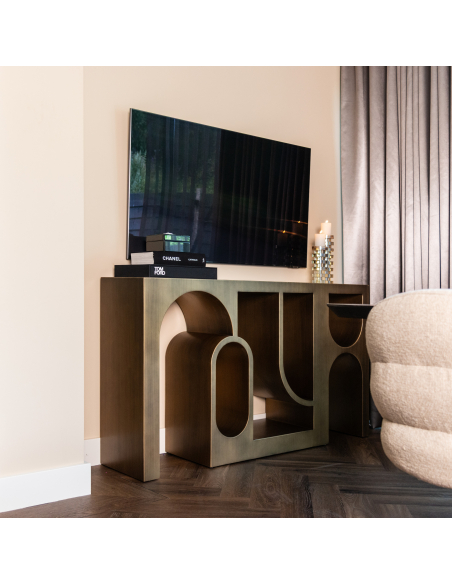 Brushed gold console table LUGANO | Furniture Loft Attitude