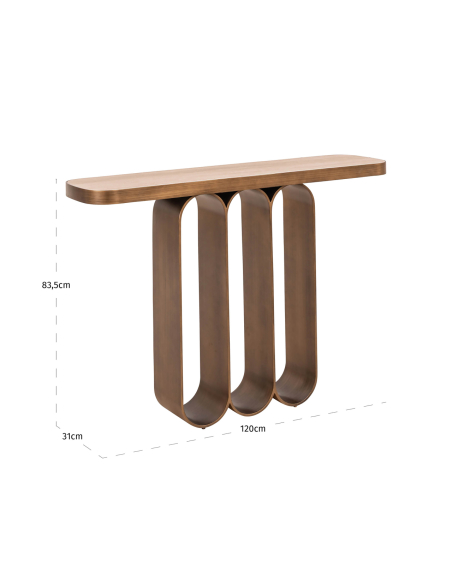 Consola dorada cepillada LOCARNO | Mobiliario Loft Attitude