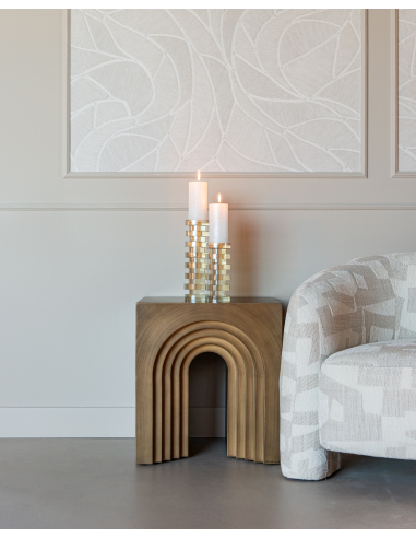 Table d'appoint doré brossé VEVEY | Déco Loft Attitude