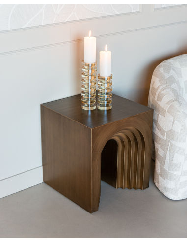Table d'appoint doré brossé VEVEY | Déco Loft Attitude