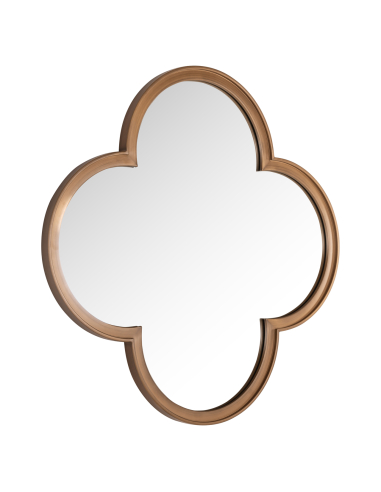 Wandspiegel met vierpasvorm in geborsteld goud 100 LOWEN