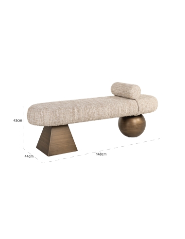 Alexander Jones beige angora bench (Geneva)