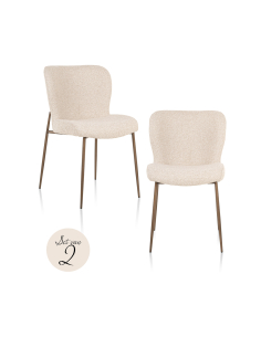 Lot de 2 Chaises de Salle à Manger biscuit ODARBY
