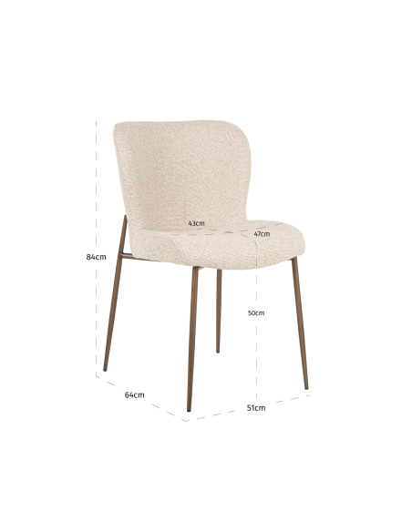 Set van 2 eetkamerstoelen biscuit ODARBY