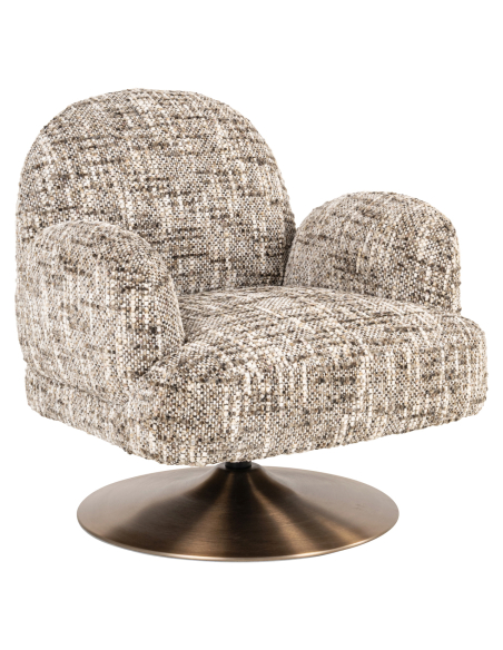 Brown Omara swivel lounge chair | Loft Attitude
