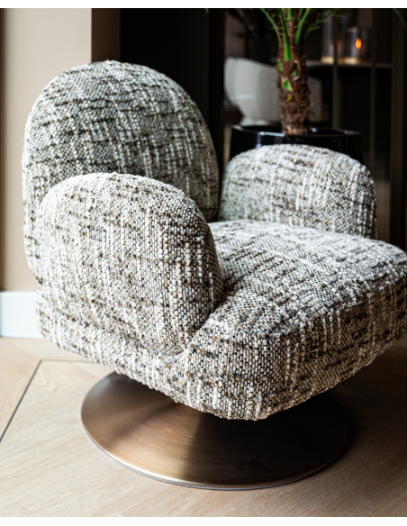 Brown Omara swivel lounge chair | Loft Attitude