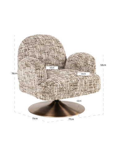 Brown Omara swivel lounge chair | Loft Attitude