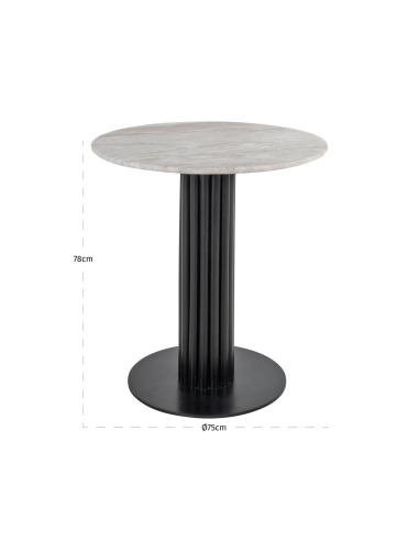 Powder beige bistro table 75Ø NYON | Decor Loft Attitude