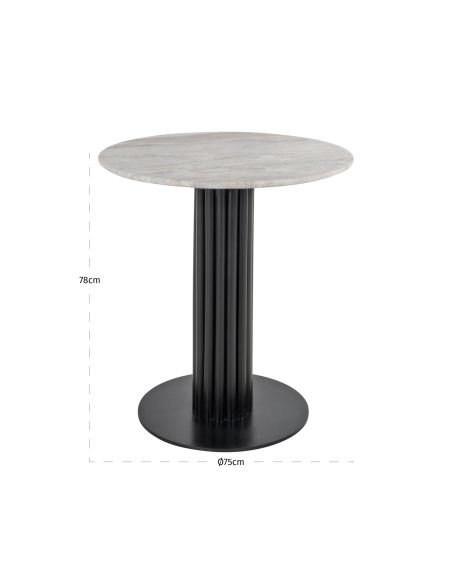 Powder beige bistro table 75Ø NYON | Decor Loft Attitude