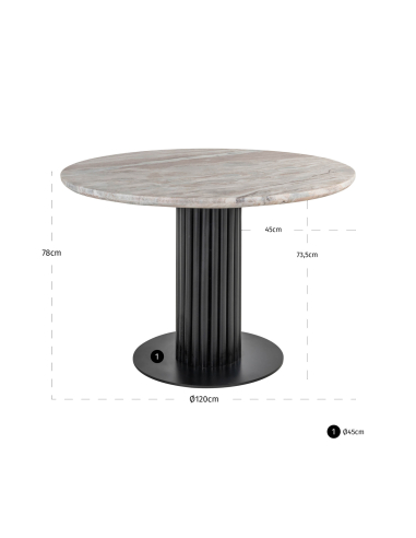 Powder beige dining table 120Ø NYON | Loft Attitude