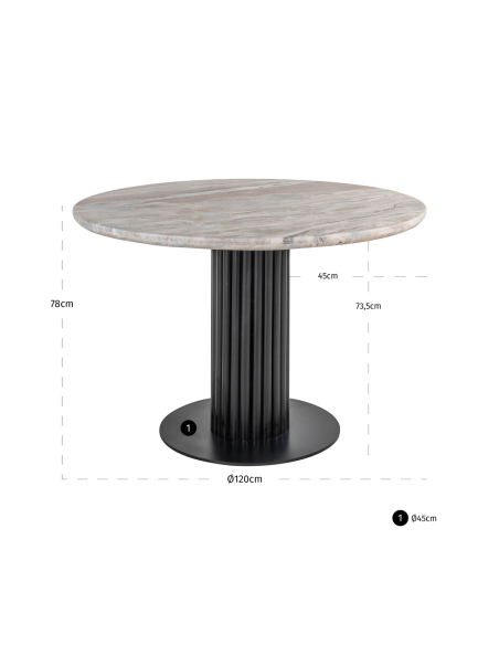 Powder beige dining table 120Ø NYON | Loft Attitude