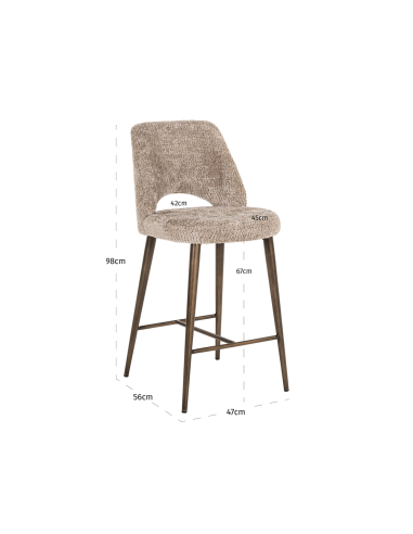 Sgabello da bancone naturale Lovely ignifugo DELPHINE