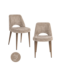 Lot 2 Chaises Salle à Manger naturel Lovely DELPHINE