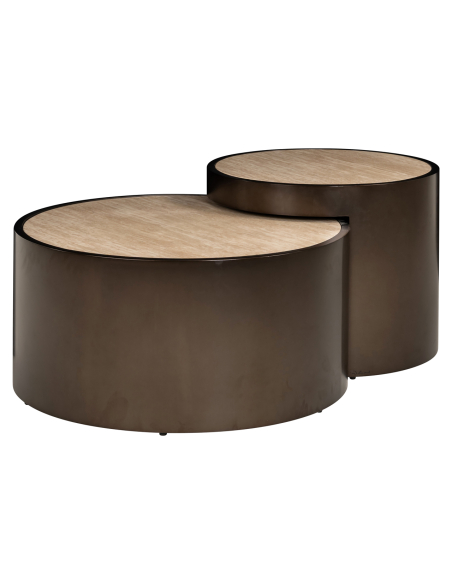 Set of 2 beige Coffee Tables RONSON | Loft Attitude