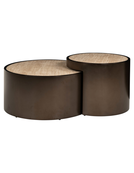 Set of 2 beige Coffee Tables RONSON | Loft Attitude