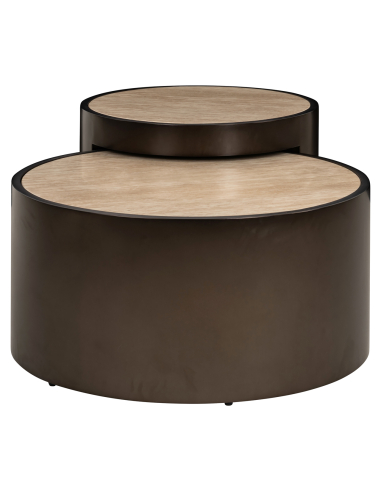 Lot de 2 Tables Basses beige RONSON | Loft Attitude
