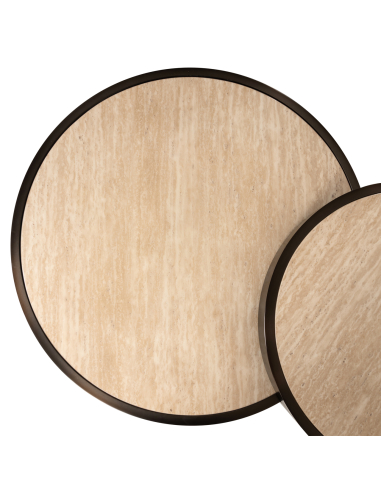 Set of 2 beige Coffee Tables RONSON | Loft Attitude