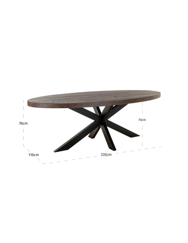 Table à manger brun foncé/noir 235 | Loft Attitude