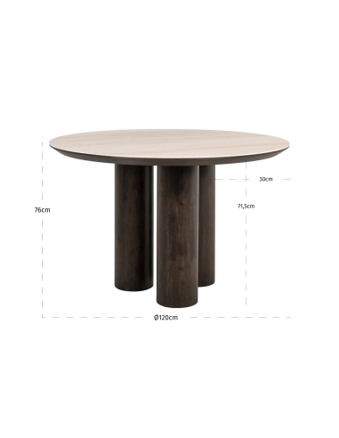 Ritz brown dining table 120Ø