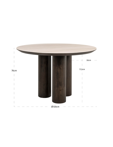 Ritz brown dining table 120Ø