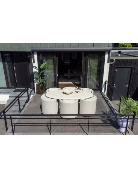 Urban Bloom sandstone outdoor dining table 220