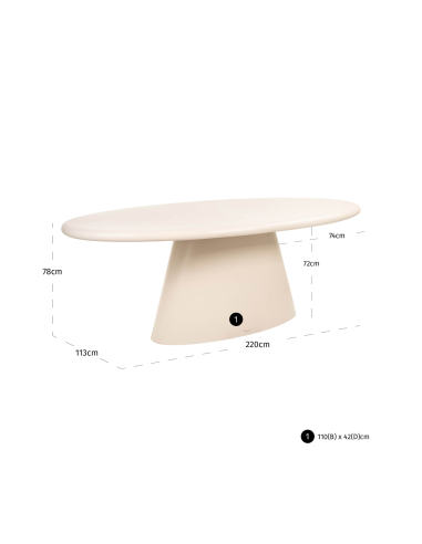 Urban Bloom sandstone outdoor dining table 220