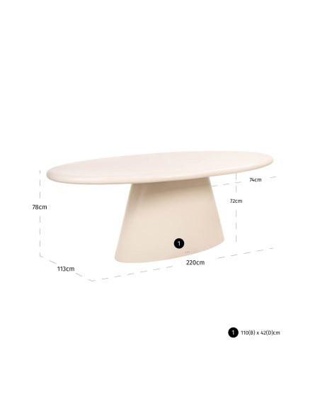 Table à manger extérieure Urban Bloom sandstone 220