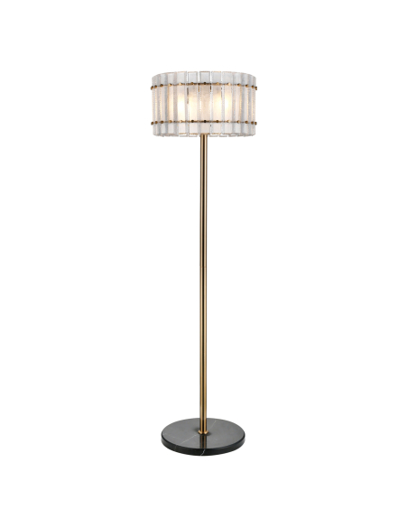 Lampe sur pied Feline brass antique