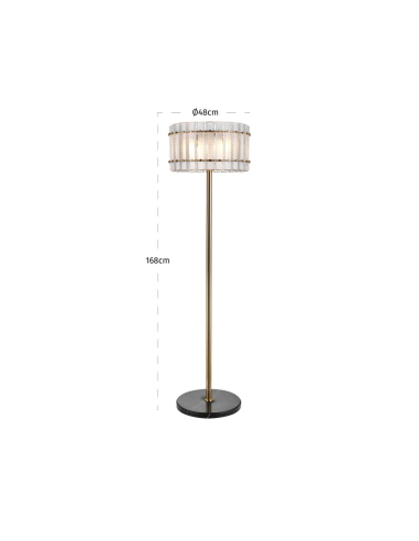 Lampe sur pied Feline brass antique