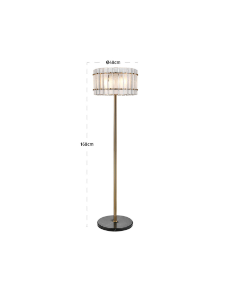 Lampe sur pied Feline brass antique