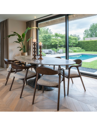 Russo ash brown oval dining table 235