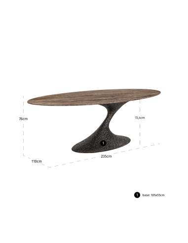 Russo ash brown oval dining table 235