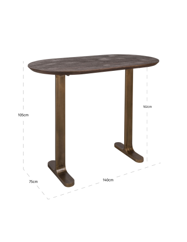 Table de bar Revelin dark brown